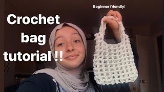 Crochet bag tutorial Beginner Friendly [upl. by Aloke]