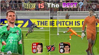 T Courtois vs M Neuer Goalkeeper Comparison  eFootball 2023 Mobile [upl. by Denyse]