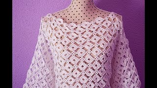 Blusa con mangas a crochet Majovel crocheet ganchillo [upl. by Evets]