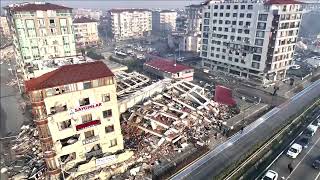 Drone footage shows devastation from Turkey earthquake [upl. by Figge]