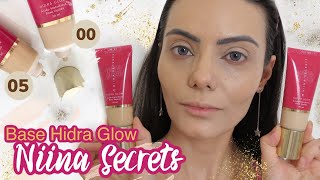 BASE NIINA SECRETS HIDRA GLOW TONS 00 E 05  COMPARAÇÃO DOS TONS MAIS CLAROS [upl. by Delcina]