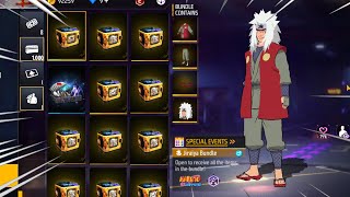 NARUTO CRATE 😱 OPENING 2000 BOXES AND 50 PACKAGES 📦 OLD PASS BOXES 👊NARUTO SKINS FREE FIRE [upl. by Konikow]