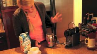 Nespresso Aeroccino Plus Frother Review Frothing Almond Milk [upl. by Eizzo692]